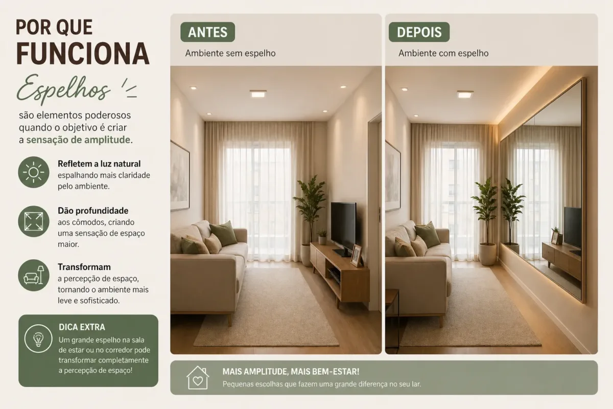 Diagrama mostrando ângulo de reflexão de luz de janela com espelho oposto