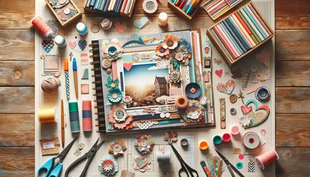 sessão de scrapbook criativa e artística