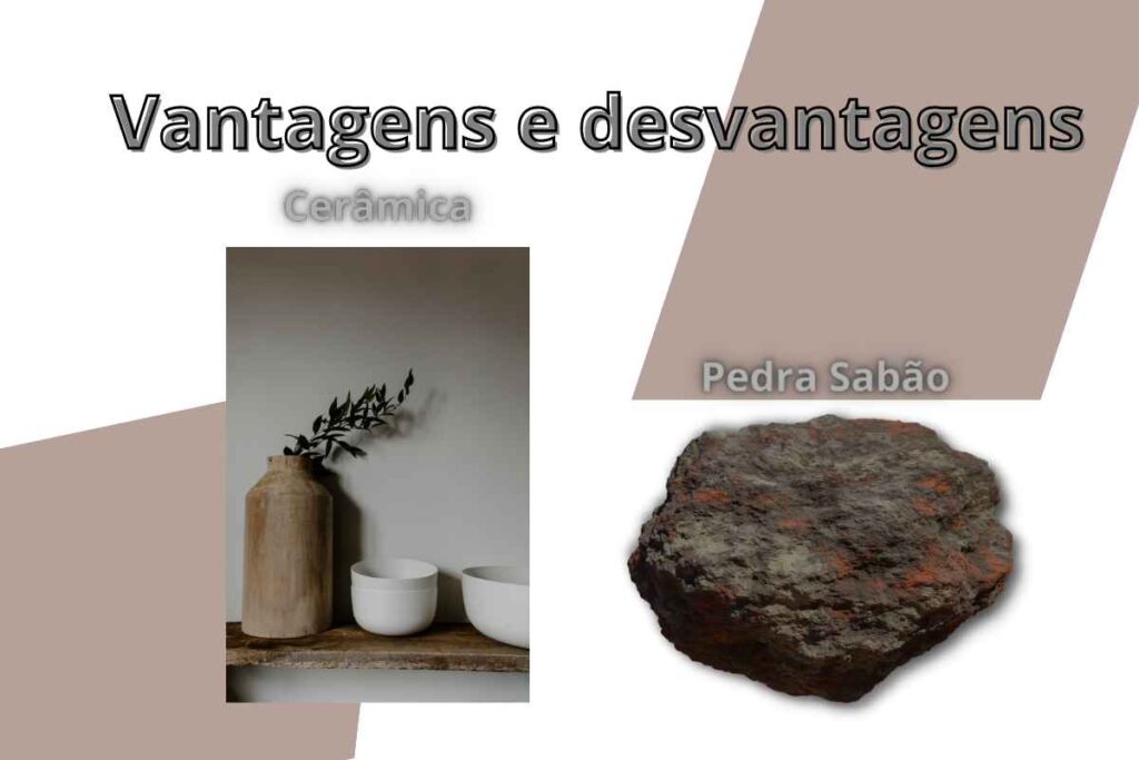 Pedra sabão e ceramica