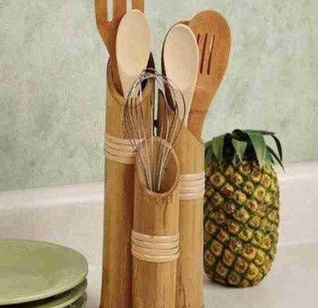 utensílios de cozinha em bambu