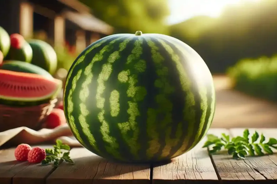 Uma imagem que ilustra como escolher a melancia perfeita