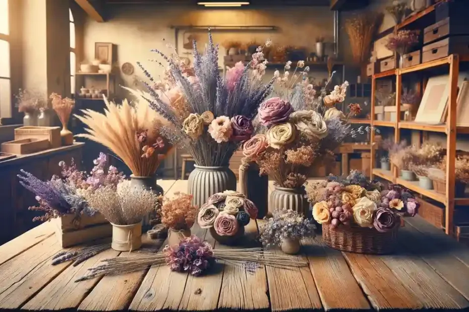 como usar flores secas para artesanato
