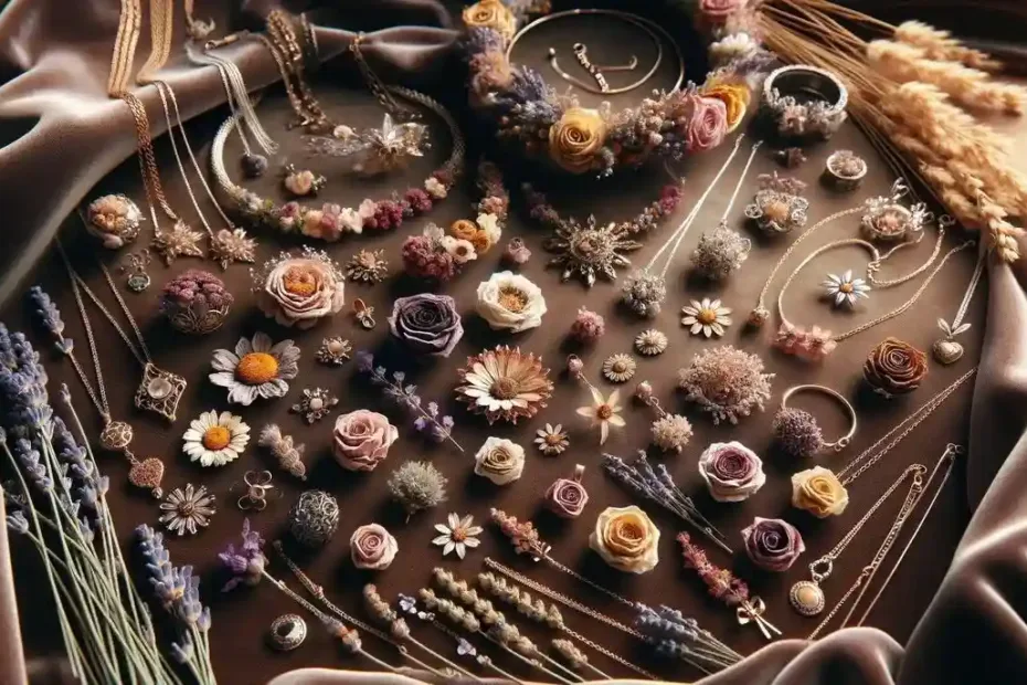 peças de joalheria exclusivas criadas com flores secas