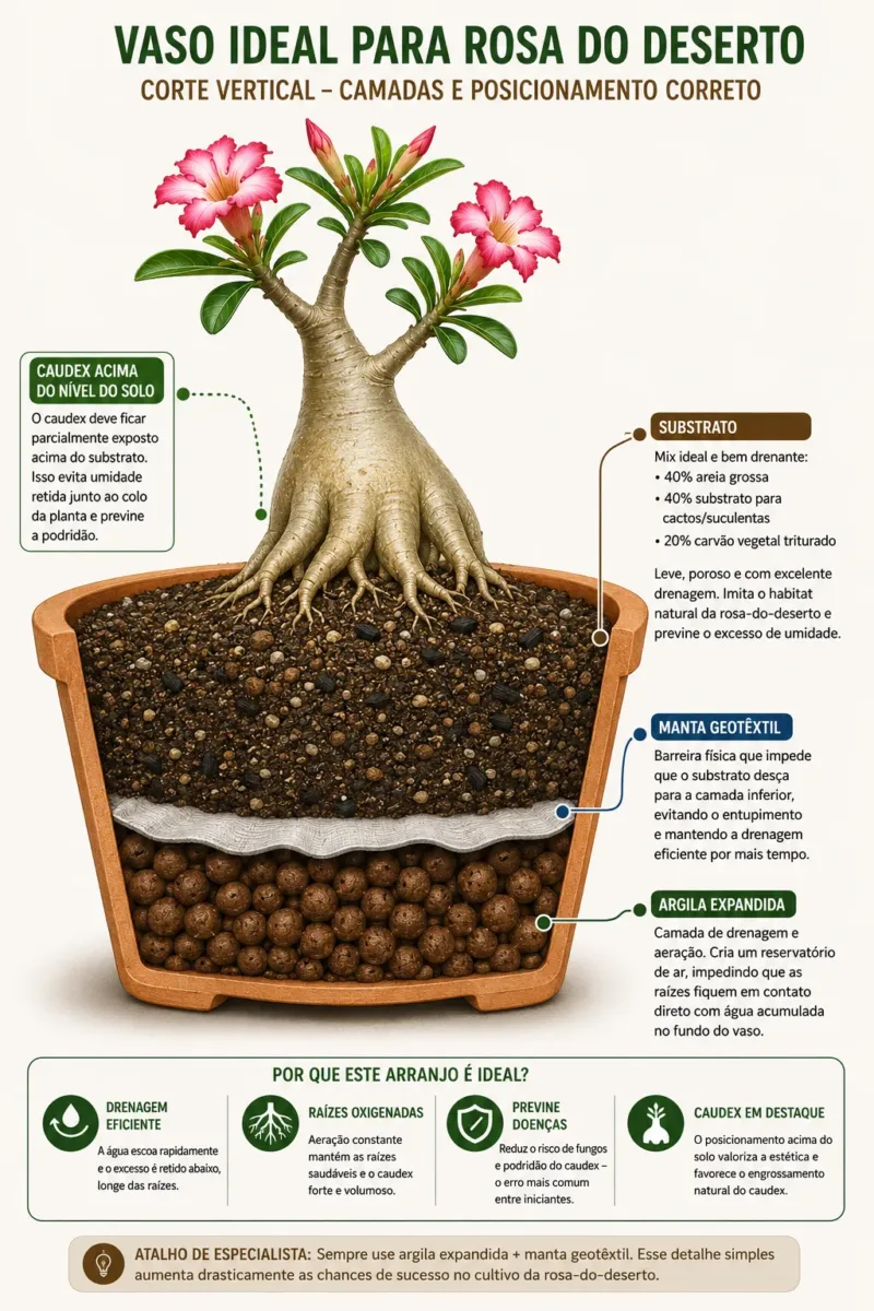vaso ideal para rosa do deserto