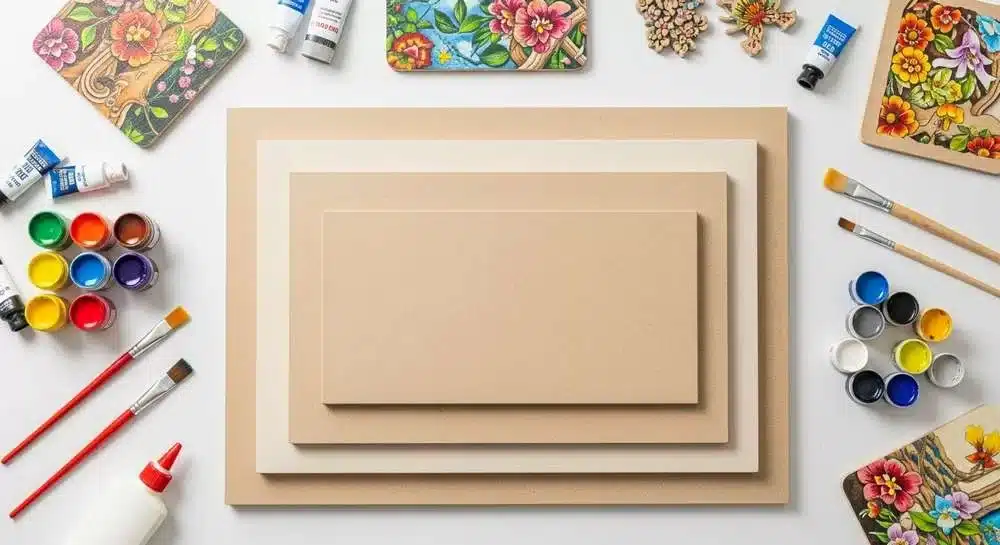 chapas MDF em diferentes espessuras empilhadas organizadamente