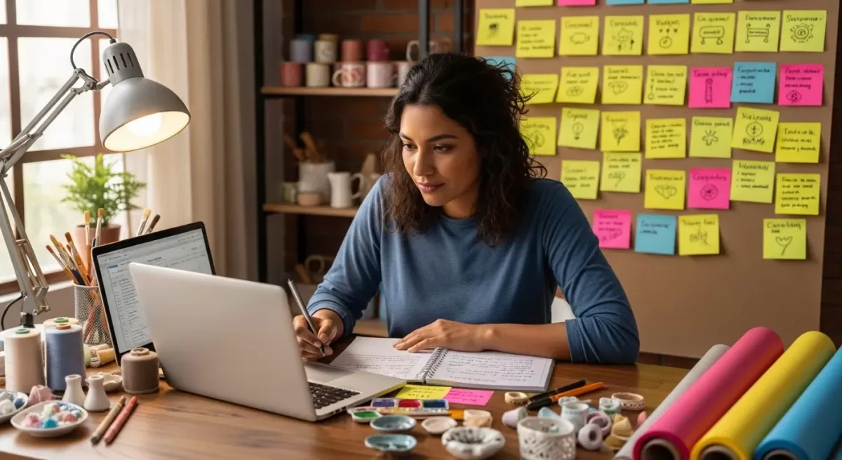 Artesã Fazendo Pesquisa de Mercado para Conhecer seu Público