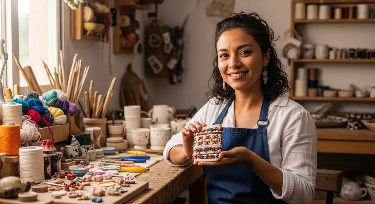 Empreendedora Artesã em seu Atelier Criativo