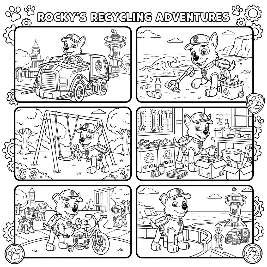 Rocky patrulha canina para colorir