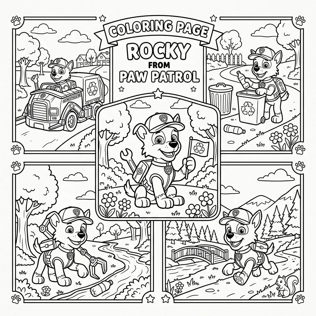 Rocky patrulha canina para colorir grátis