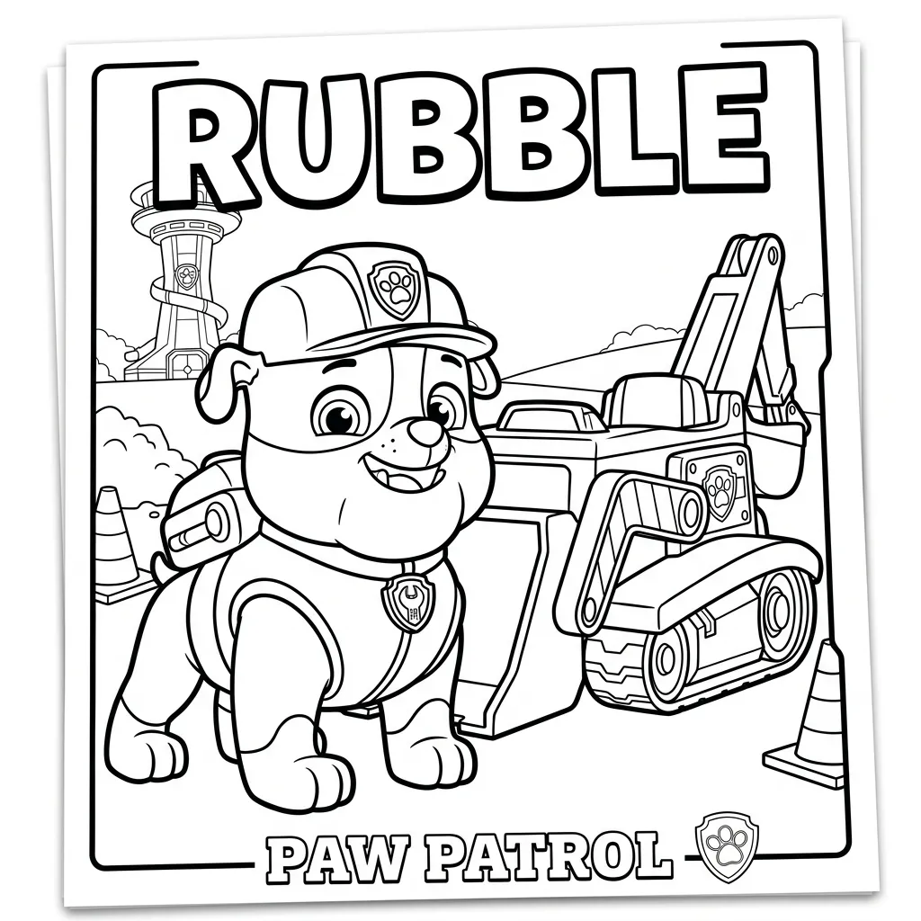 rubble patrulha canina para colorir