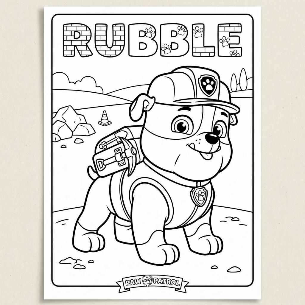 rubble patrulha canina para imprimir grátis