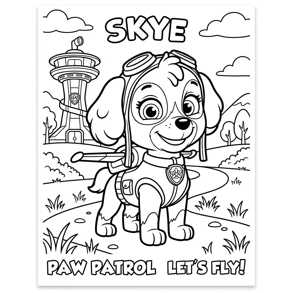 Skye da patrulha canina para colorir