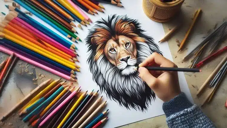 desenho de leão para colorir
