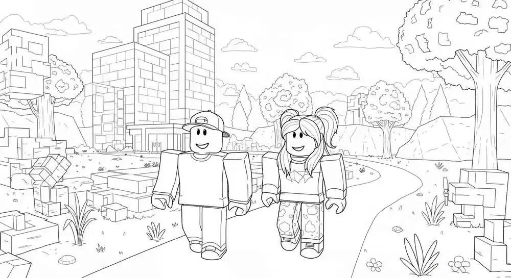 paisagem para colorir roblox