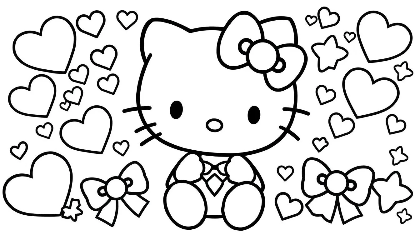 Desenho da Hello Kitty para colorir