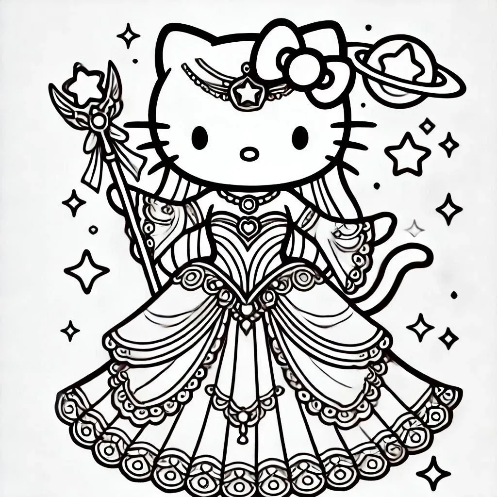 Desenho da Hello Kitty para colorir