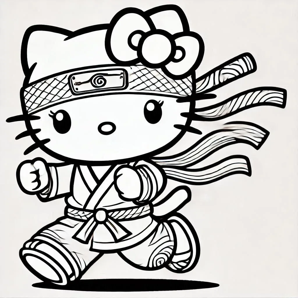 Desenho da Hello Kitty para imprimir e colorir