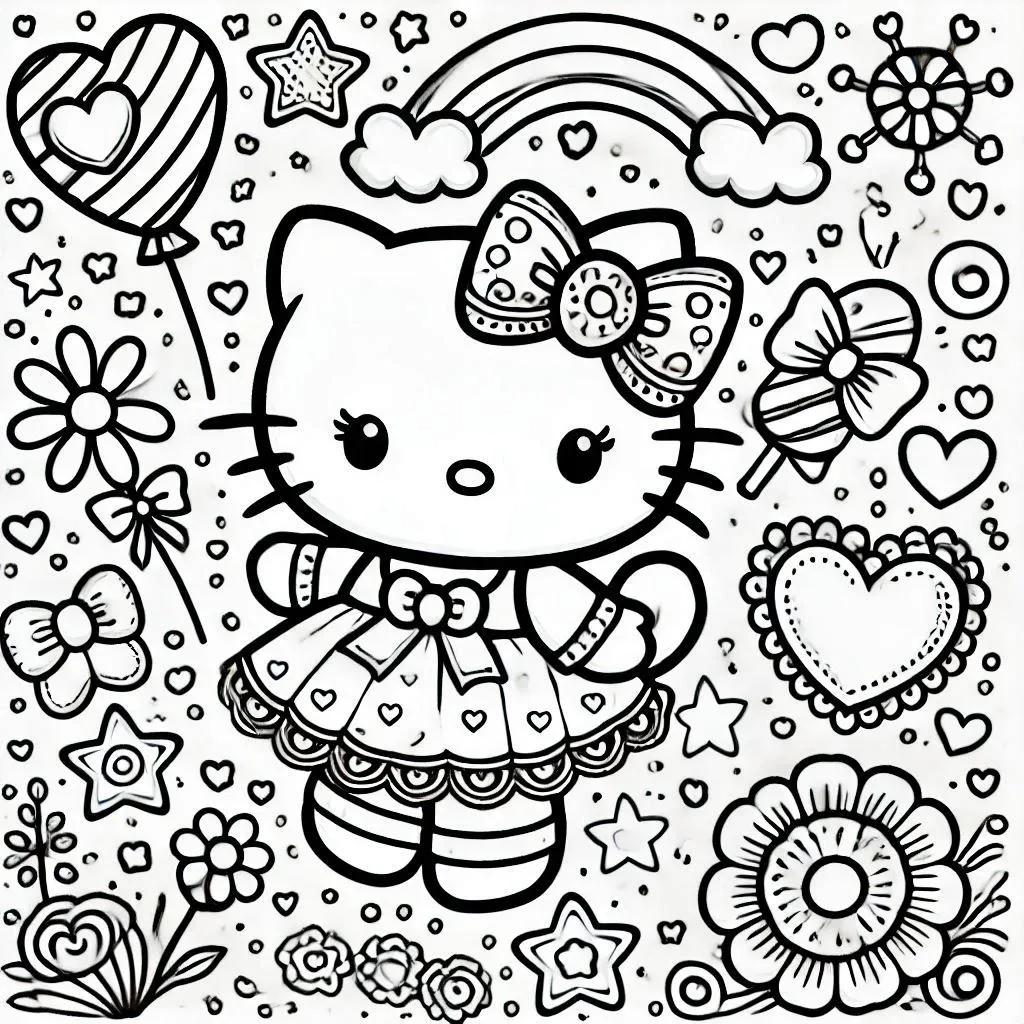 Desenho da Hello Kitty para colorir