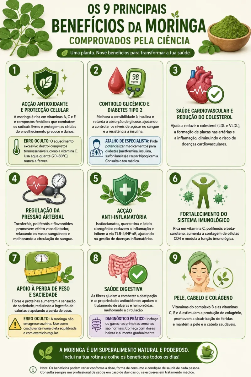 9 benefícios do uso da planta moringa