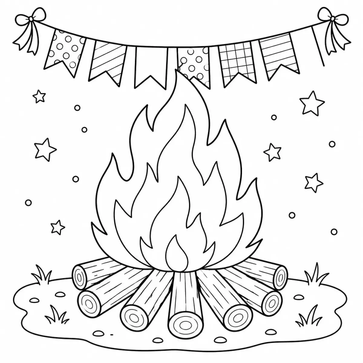 desenho de fogueira para baixar grátis