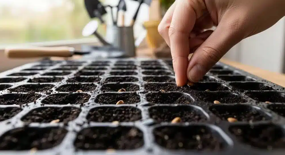 processo de germinação de sementes de caqui