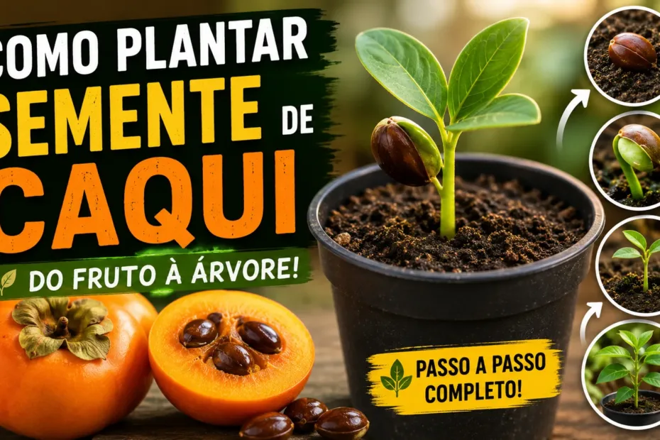 como plantar semente de caqui passo a passo