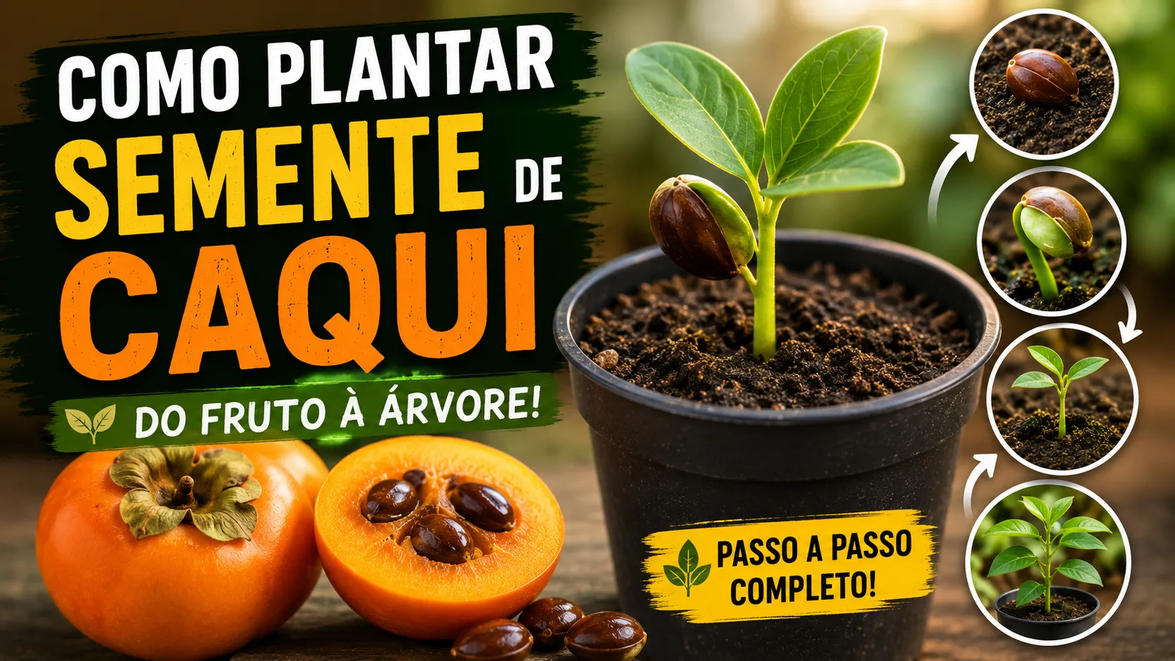 como plantar semente de caqui passo a passo