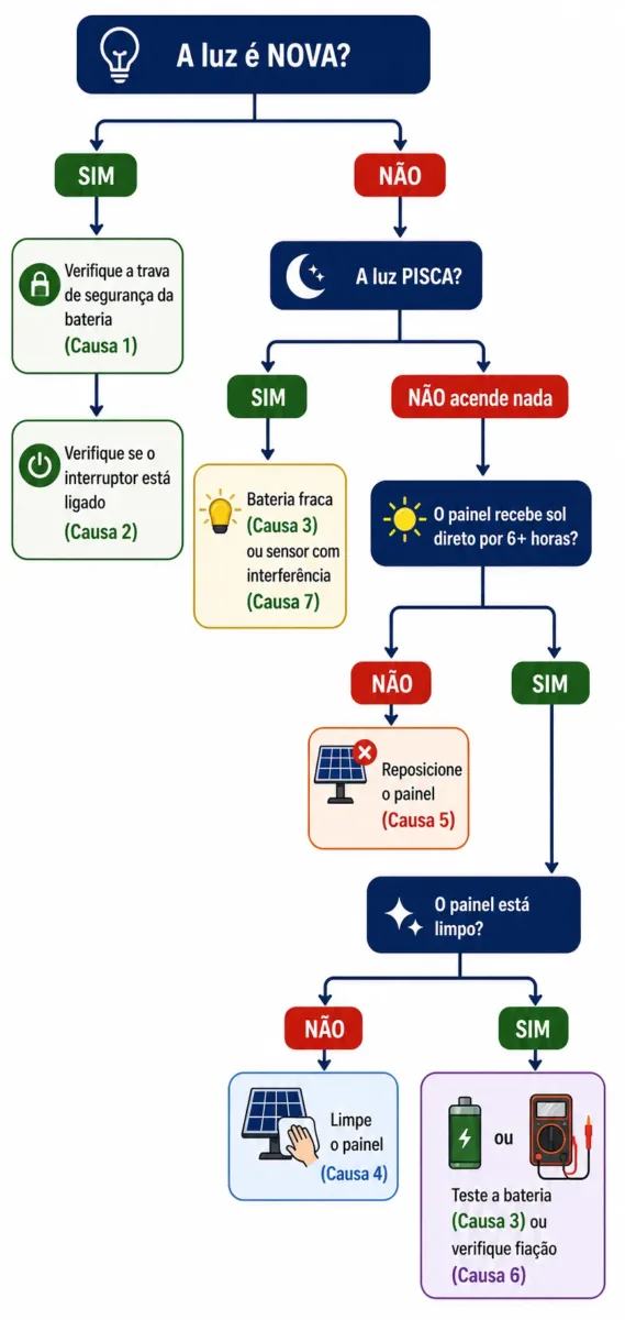 fluxograma vertical em formato de árvore de decisão