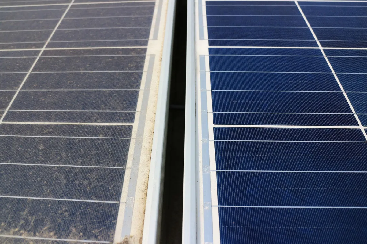 foto antes depois de painel sujo vs. limpo