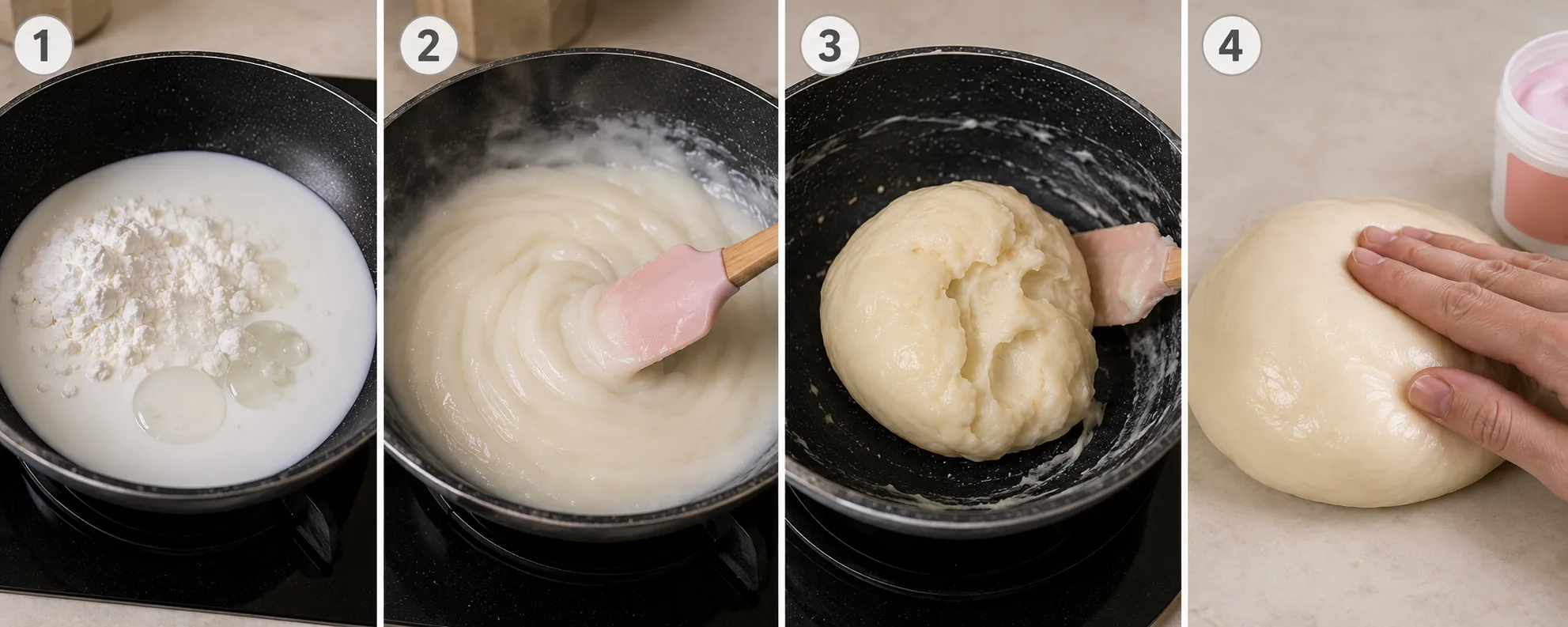 Comparação de texturas da massa de biscuit durante o teste de recuperação