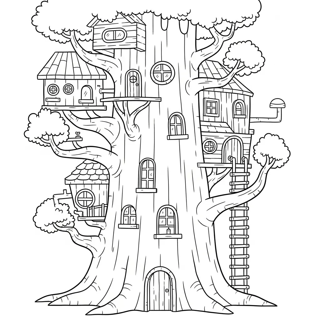 casa-do-adventure-time-arvore-para-colorir