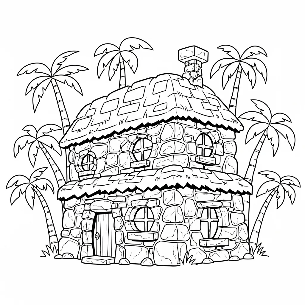 casa-dos-flintstones-para-colorir