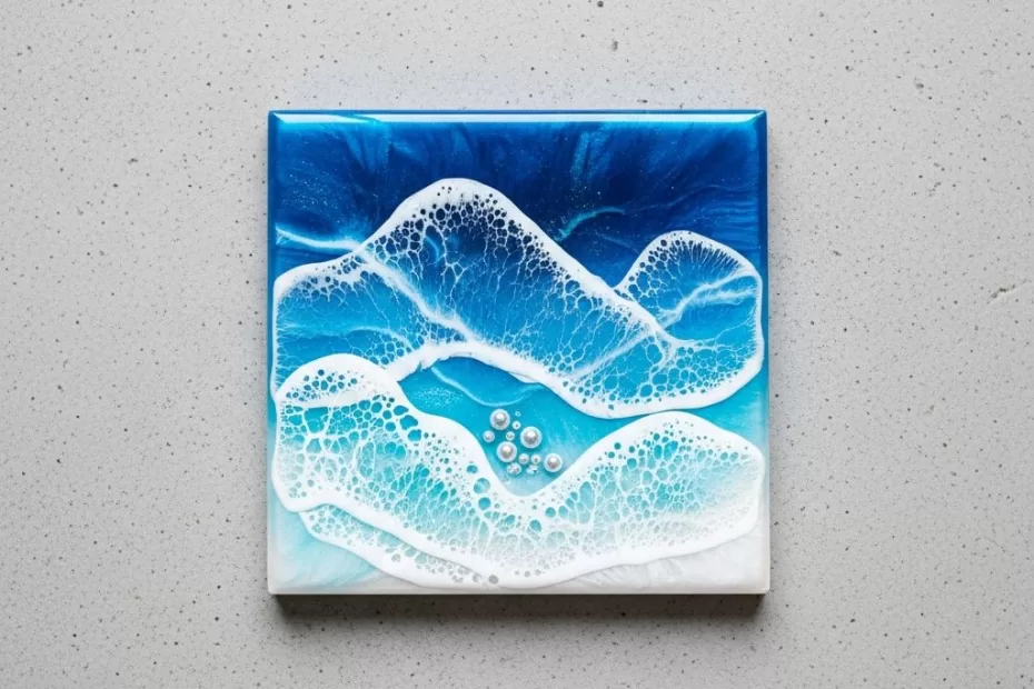 Oceano e ondas em resina, tutorial passo a passo.