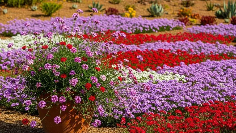 verbenas são fantásticas para cobrir grandes áreas ou cair dramaticamente de vasos