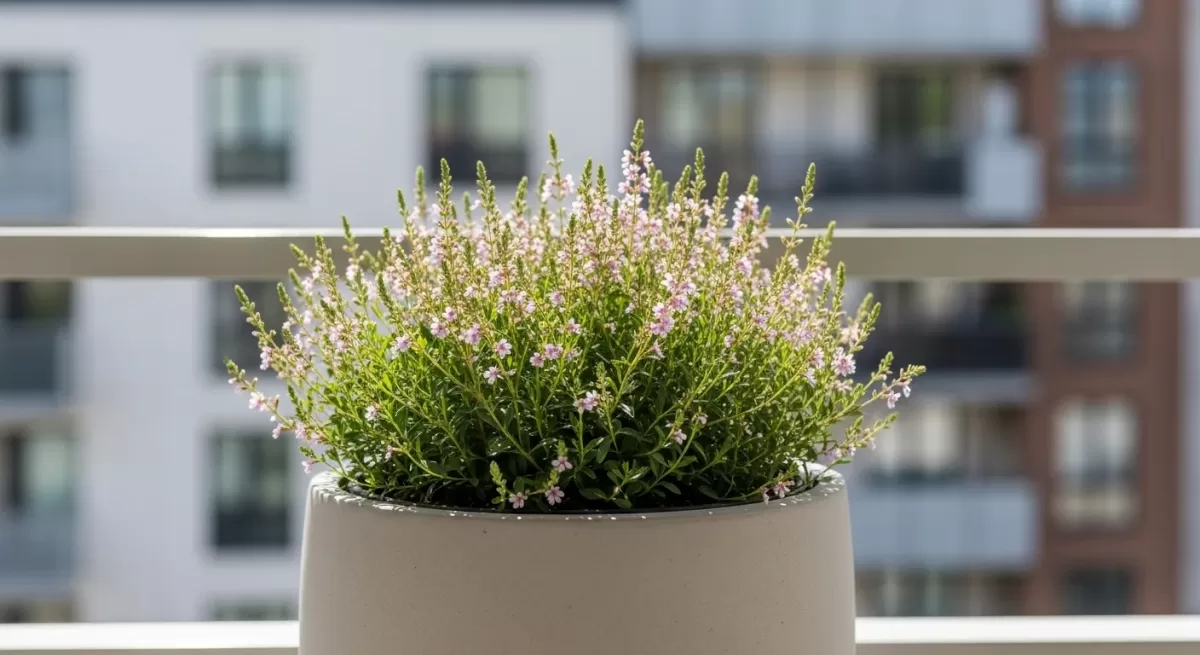 planta de Chuva de Prata saudável e florida em vaso