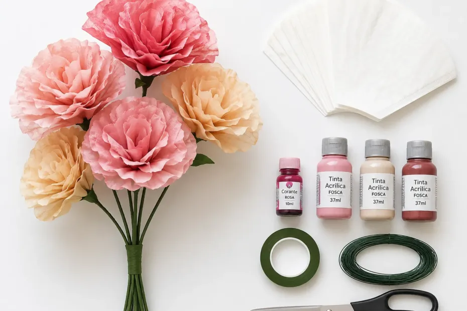 como fazer flores de filtro de café passo a passo