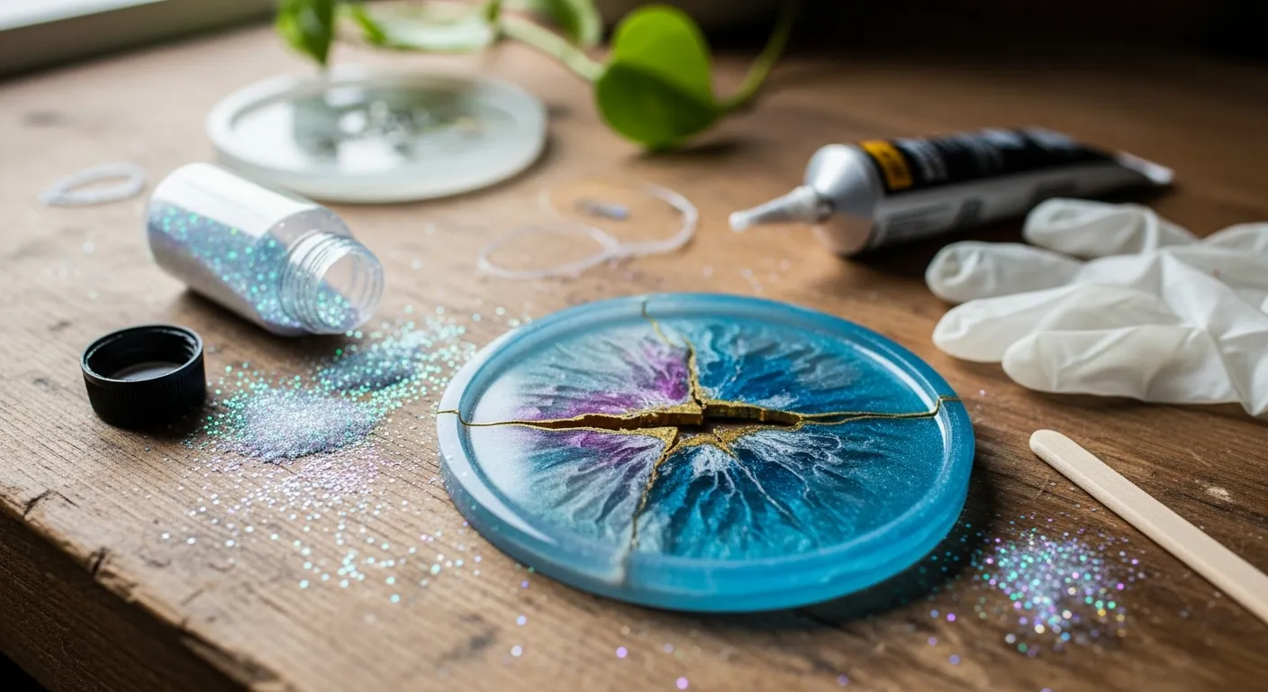 Erro comum no artesanato com resina mostrando peça rachada