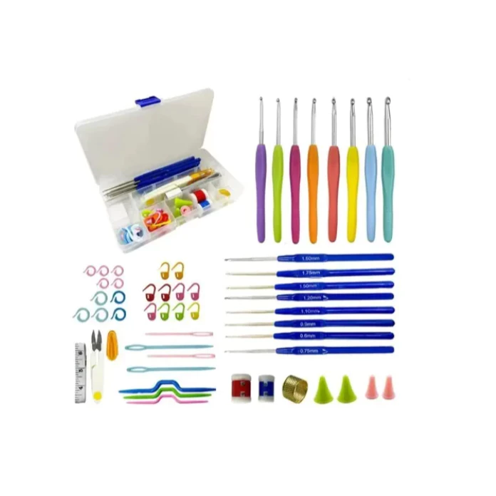 Kit De Acessórios E Agulhas Para Crochê Kit Crochê Lanmax