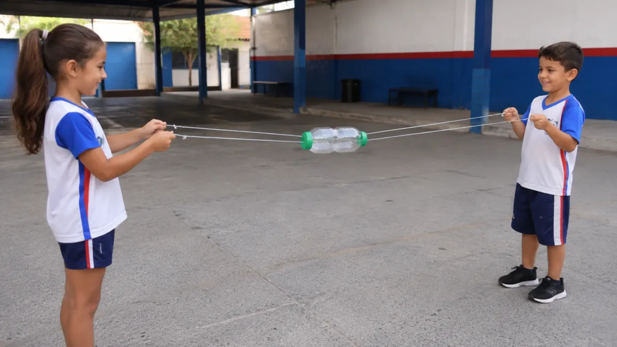 Brinquedo Vai e Vem (Zoom Ball) com garrafa pet