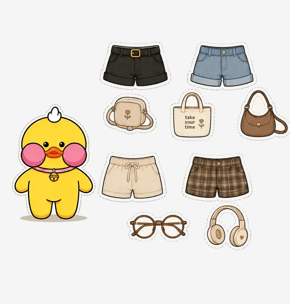 acessórios para paper duck aesthetic