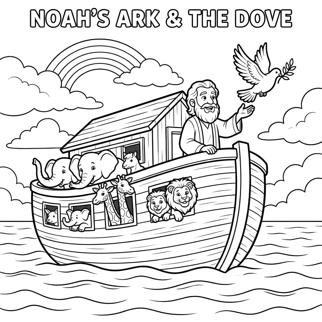 arca de noé para colorir