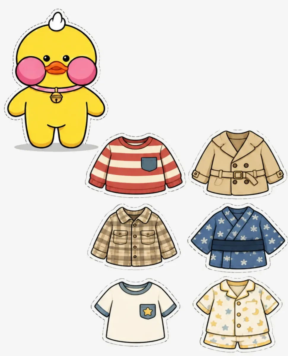 modelos de roupas de paper duck