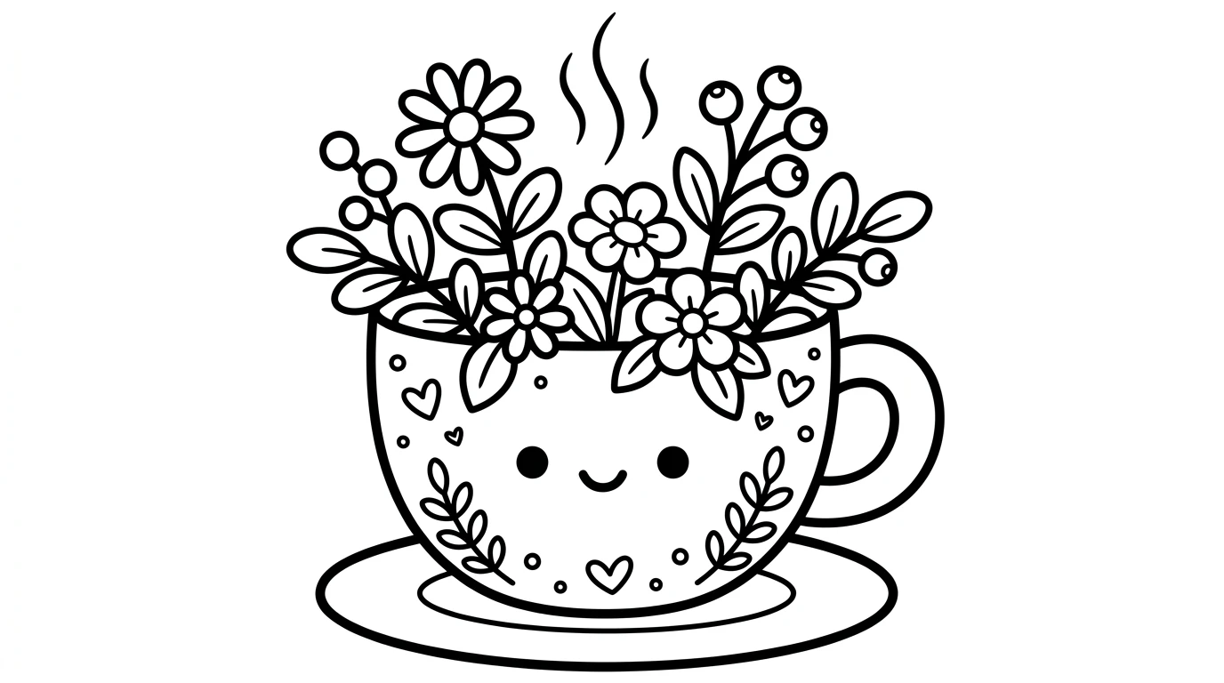Desenho estilo Bobbie Goods casa aconchegante para colorir
