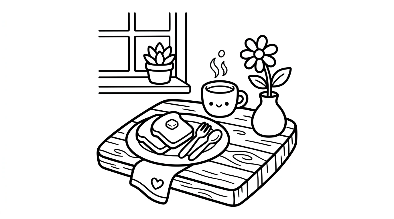 Desenho estilo Bobbie Goods cena simples para colorir