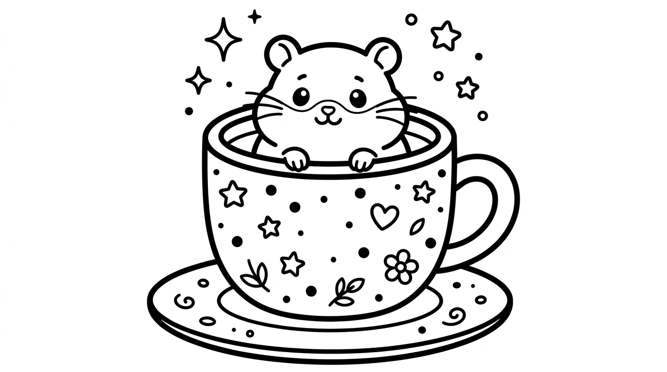 Desenho estilo Bobbie Goods pequeno roedor para colorir