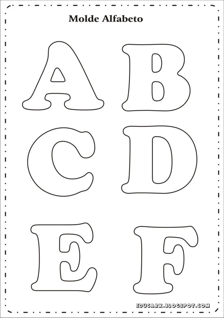 Molde de letras do alfabeto para imprimir feltro eva estilo 2