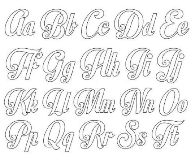 Molde de letras do alfabeto para imprimir feltro eva estilo 8