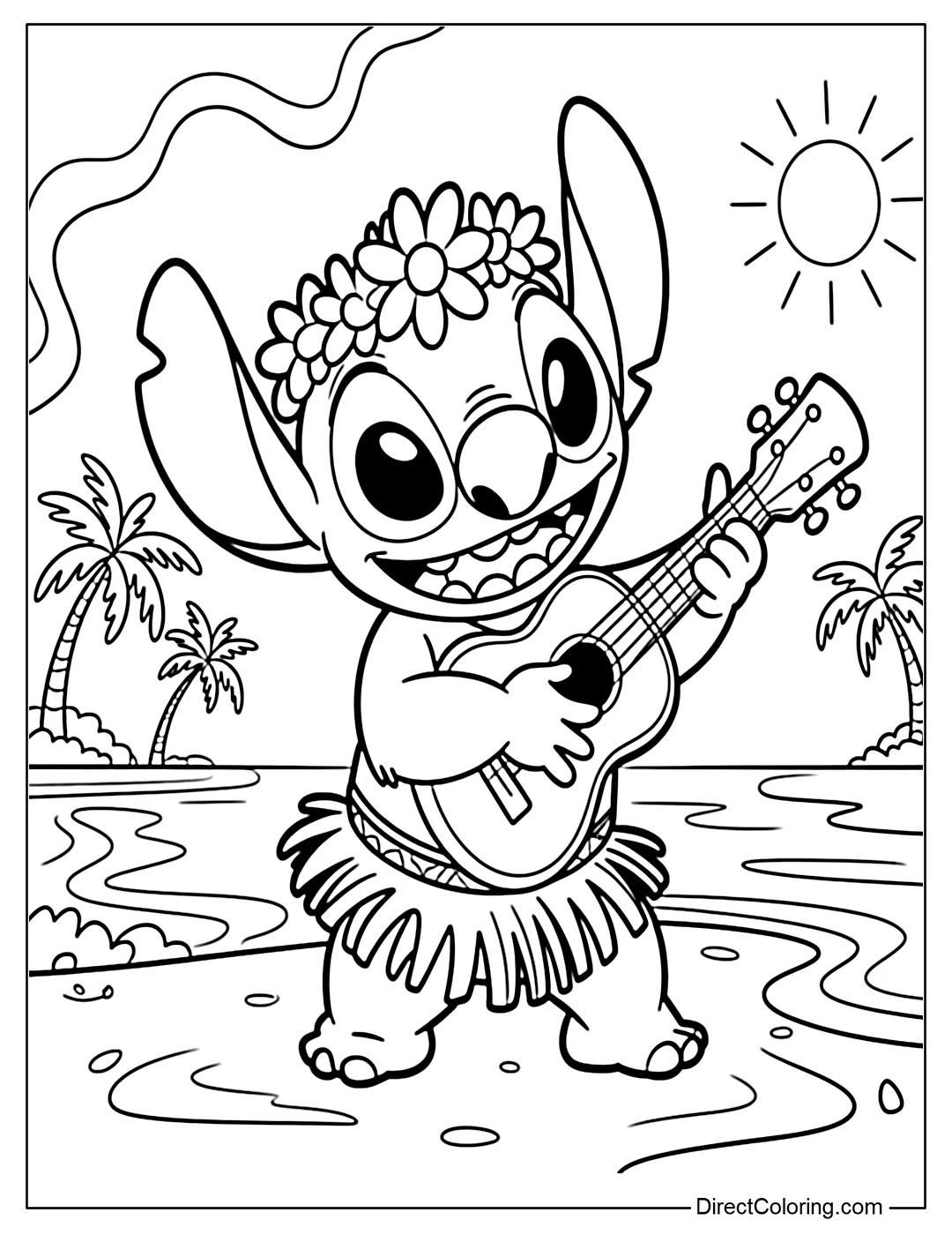 Desenho do Stitch para colorir e imprimir grátis