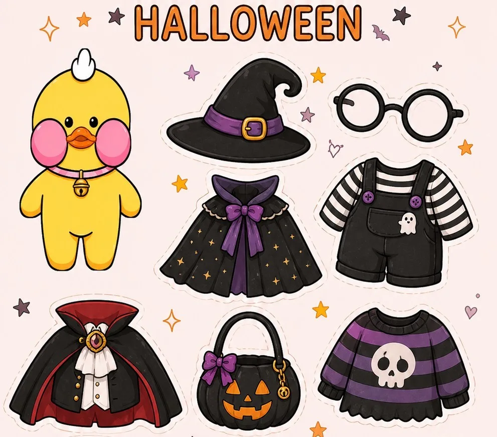 roupinhas de halloween para paper duck