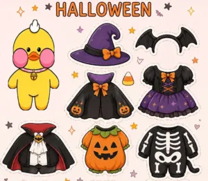 roupinhas free paper duck halloween